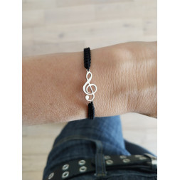 Bracelet réglable en clé de sol