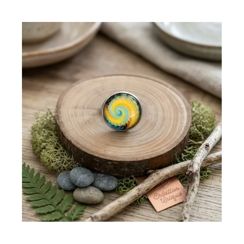 Bague en spirale jaune