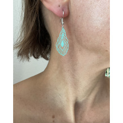 Boucle d’oreille ma plume de faisan
