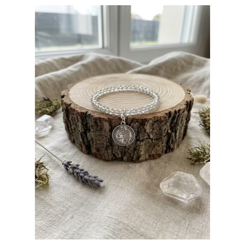 Bracelet chance en perle avec sa pièce de monnaie